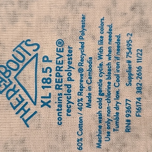 THEREABOUTS GIRLS PLUS SIZE BLACK & WHITE FLORAL SHORT SLEEVE TOP SIZE XL 18.5P - Picture 6 of 7